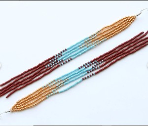 Extra Long <b>Turquoise</b> <b>Earrings</b> Trendy Seasonal Handmade Jewellery Cute Beaded Women Accessory - Product Image 2