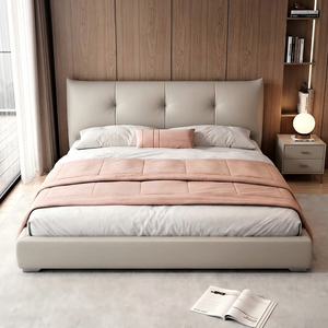 Lit en cuir insonorisé avec structure en bois massif KD, contemporain, facile à assembler, mobilier de <span class=keywords><strong>chambre</strong></span> à <span class=keywords><strong>coucher</strong></span> en gros - Product Image 3