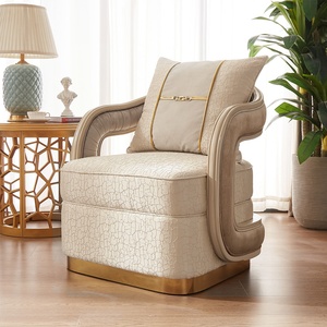 Ensemble canapé sectionnel trône doré personnalisé européen Éponge en acier inoxydable tissu rembourré confortable salon <span class=keywords><strong>appartement</strong></span> - Product Image 2