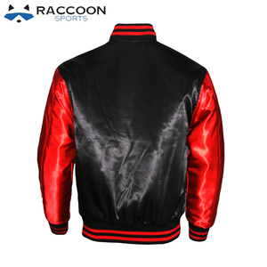 Latest Design New Satin Baseball Jacket Breathable <b>Canvas</b> Winter Sports Jacket <b>Covered</b> Button Raccoon Design Waterproof - Product Image 2