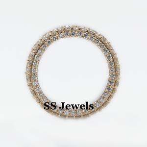 Anillo de compromiso de boda estilo Hip Hop de Plata de Ley 925 Unisex VVS banda de moissanita chapado en rodio Ajuste de pavé acabado helado - Product Image 3