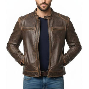 Chaqueta de invierno desgastada de moda de alta calidad para hombre recién llegada mejor diseño de chaqueta de cuero desgastada de diseño personalizado para hombre - Product Image 1