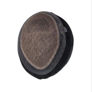 Perruque toupet Miraje Model Taz BD en cheveux humains Remy indiens avec une densité de 100%, vague profonde naturelle et vague corporelle, base en dentelle PU - Product Image 3