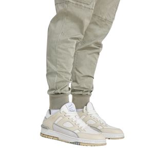 Mens Tapered Fit Grey <b>Green</b> Washed Utility <b>Cargo</b> <b>Pants</b> with Multiple Pockets, Stretch Fabric, and Rugged Washed Look - Product Image 5