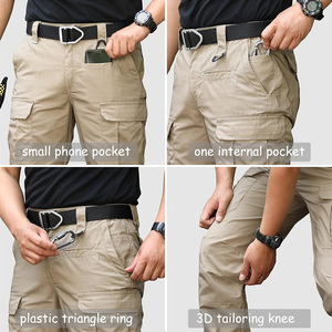 Pantalones Cargo ajustados para hombre, cintura ajustable, Etiquetas bordadas personalizadas con múltiples bolsillos, ropa de calle, proveedor OEM de moda - Product Image 4