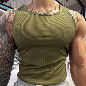 High Stretch Corduroy t-shirt sans manches respirant côtelé ajusté singulet hommes débardeur - Product Image 2