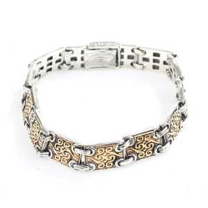 925 Sterling Silver Antique Design Bracelet with Bronze Accents Cultural Collectible Jewelry - Product Image 4