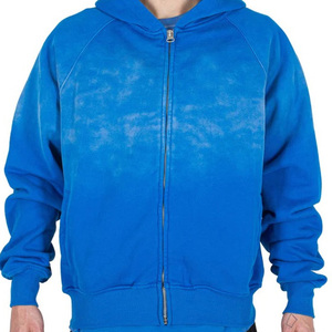 Pull polaire lavé Vintage High Street de haute qualité 100% coton sweat à capuche lavé à l'acide impression en relief pour l'hiver brodé - Product Image 5