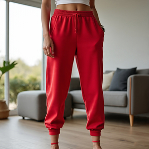 Men's Mid-<b>weight</b> 400 GSM Polyester Fleece Sweatpants Mens Double Waistband <b>Trouser</b> Streetwear High Drawstring Sweat Pants Men - Product Image 6