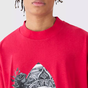 T-shirt délavé à l'acide pour hommes 100% coton T-shirts graphiques surdimensionnés T-shirt vintage avec logo imprimé pour hommes Service OEM - Product Image 3