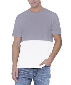 Fabricante personalizado de alta calidad, Camiseta cómoda de tela para hombre, ropa de calle de talla grande, dos tonos de Color, cuello redondo, manga corta - Product Image 1