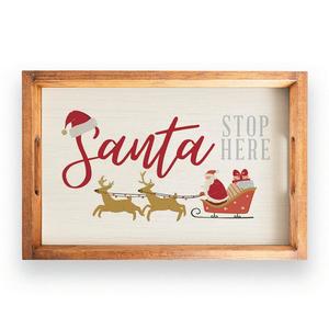 Elegant <b>wooden</b> enameled <b>Serving</b> Trays Set Stylish Patterned <b>Platters</b> Durable Wood Home Decor - Product Image 3