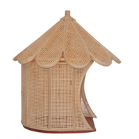Vente flash Maison de poupée en rotin Maison de poupée en osier pour enfants Jouet artisanal Décoration bohème pour la chambre d'enfant Meubles de poupée en rotin naturel Jeu de simulation Cadeau