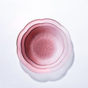 Plato de Fruta de Lujo Personalizado de Vidrio Transparente Pintado a Mano con Incrustaciones de Oro Ecológico de Newell, Plato de Fiesta Bonito con Degradado de Color - Product Image 2