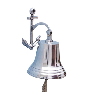 Nautical Gold Plated Hanging <b>Ship</b> <b>Wheel</b> Bell - Product Image 2