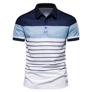 Chemises pour hommes de haute qualité en polyester/coton tricoté uni pour l'été, logo brodé personnalisé, design imprimé, manches courtes, 2024 - Product Image 1