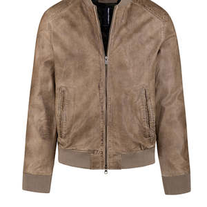 Veste en cuir rigide pour hommes Style mode lourd Nouveau marron élégant Vêtements d'hiver Les hommes portent une véritable peau de vache à la mode moto - Product Image 4