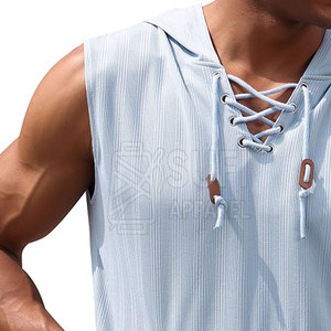 New Arrival Premium Quality <b>Men</b> <b>Sleeveless</b> <b>Hoodie</b> Solid Pattern Autumn Casual Wear Breathable for Adult - Product Image 6