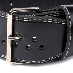 Professional Custom Logo Leather Gym Exercise Waist Trainer Double Prong Buckle Powerlifting Professional <b>Weight</b> Lifting <b>Belts</b> - Product Image 4