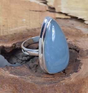 Anillo de corte de pera Aguamarina de plata 925 elegante regalo de piedra natal de marzo para Navidad - Product Image 3