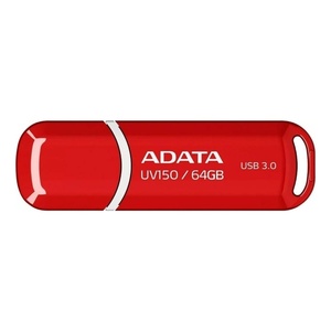 Chiavetta USB Adata UV150 64GB 3.2 Gen 1 Stile Red Key con Cordino, Materiale Plastico, Logo Inciso, Interfaccia USB 2.0 3.0 - Product Image 2