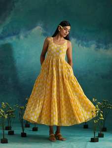 Vestido largo bohemio de gran venta para mujer, nueva colección, vestido de borla con escote en V y estampado Floral de algodón con decoración de botones - Product Image 6