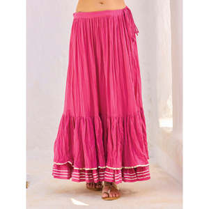 Falda Recta Mauve Mulmul - Cintura Elástica, Viscosa Transpirable, Tallas Grandes, Ropa de Trabajo de Primavera - Product Image 4