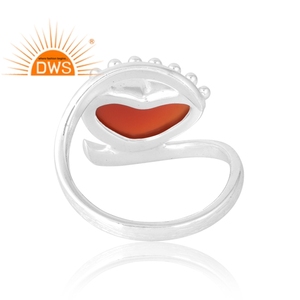Vente chaude 925 Sterling Silver Natural Red Onyx Gemstone Ring Bijoux personnalisés pour les femmes Cadeau pour elle - Product Image 2