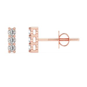 Lab Grown Diamond <b>Bar</b> Stud Earrings - Product Image 6