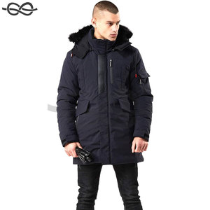 Parka cálida para hombre, chaqueta de esquí, abrigo de invierno acolchado resistente al agua, capucha de piel sintética extraíble, aislamiento duradero para clima frío - Product Image 3