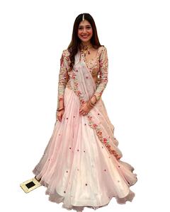 NOUVEAU LEHENGAS CHOLI EN SOIE GEORGETTE BRODÉE PAR FABZONE DESIGNER AVEC DUPATTA - Product Image 1