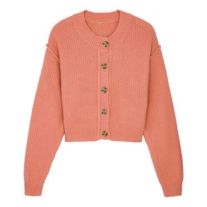 Pull-over décontracté unisexe à boutons, cardigan court personnalisé à manches longues, automne-hiver, logo d'université, col en V, patchwork - Product Image 2