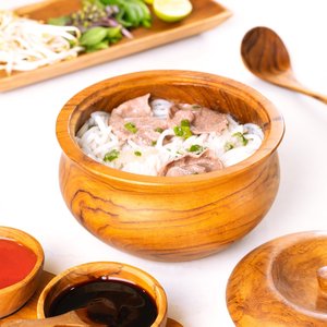 Cuenco de madera de teca con tapa Rústico hecho a mano para sopas Estofados Ecológico Todo natural 1 cuenco Vendido 1 árbol plantado - Product Image 5