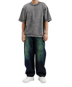 2025 Unisex Casual Drop Shoulder Oversized <b>Acid</b> <b>Wash</b> T-Shirt 100% Cotton 250 GSM Knitted Fabric OEM ODM Men's T-Shirt - Product Image 2