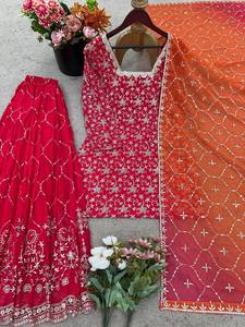 Nueva Colección de Salwar Kameez Moderno para Mujer, con Bordado Intenso, Diseño Reversible, Georgette Pesado para Todas las Temporadas, Diwali, Bodas - Product Image 5
