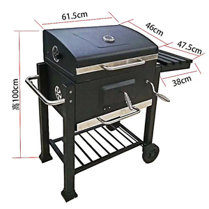 Commercial Premium Large Modern Iron Barbecue Somker Portable Outdoor Trolley <strong>Charcoal</strong> <strong>Grill</strong> - Product Image 4