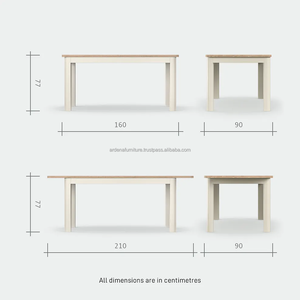 Ensemble de table à manger rectangulaire extensible en bois, design contemporain durable de style ferme, meubles de salle à manger pour villa, hôtel - Product Image 6