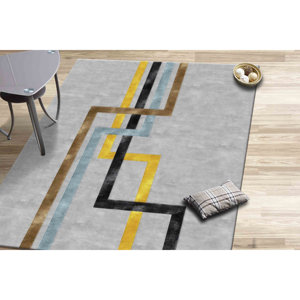 Tapis Minimaliste : Tapis d'Entrée Bohème Moderne, Tapis Doux Non Tissé - Product Image 3