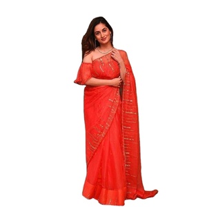 Designer Affordable Price Heavy Soft Cotton Silk with Beautiful Sequence Work Embroidery Saree Latest Design at Affordable Price - Product Image 1