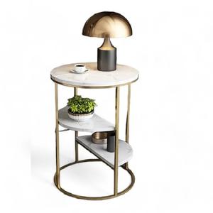 Table d'appoint décorative moderne pour maison et bureau fabriquée à la main en métal doré classique avec finition en marbre Utilisation polyvalente - Product Image 6