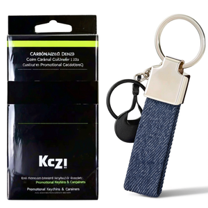 Portachiavi in Denim Personalizzato Enzi e Moschettone, Gadget Promozionali Personalizzati - Product Image 3