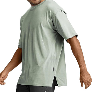 T-shirts en coton tricoté épais à col rond pour hommes, imprimés sur mesure, grandes tailles, manches courtes, haute qualité, respirants, écologiques, séchage rapide - Product Image 2
