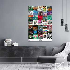 Arte de pared moderno con diseño de marcos negros de los sencillos de los Beatles - Product Image 3