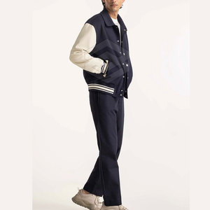 Chaqueta Universitaria de Manga Larga para Hombre, de Algodón y Poliéster, con Cuello Alto, Logotipo Frontal, Ecológica y Resistente al Viento, para Invierno - Product Image 4