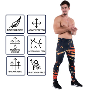 Mallas de compresión para hombre para gimnasio y correr, mallas de entrenamiento transpirables elásticas y antirozaduras para un máximo rendimiento - Product Image 5