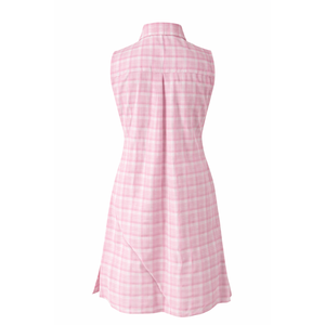 เดรสลำลองทรงเอลายสก็อตผ้าเนื้อดี สายเดี่ยวระบายช่วงเอว ติดกระดุม ระบายอากาศได้ดี มีไซส์ XS-XL เหมาะสำหรับใส่ไปทำงานหรือไปงานปาร์ตี้ - Product Image 6