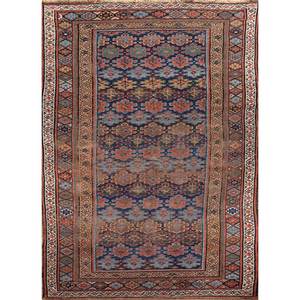 Tapis en laine noué à la main Nuray Blue, motif géométrique, tapis rectangulaire pour couloir, décoration de salon, taille 9x12 pouces - Product Image 1