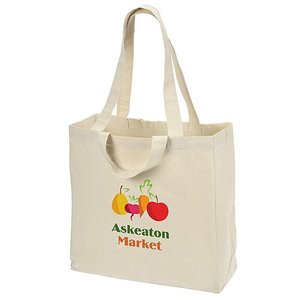 Bolsa de Tela de Algodón Orgánico con Estampado DTF de Color Natural, Doble Asa, Tamaño Mediano, Diseño de Leopardo, Reutilizable, Venta al Por Mayor, OEM - Product Image 1