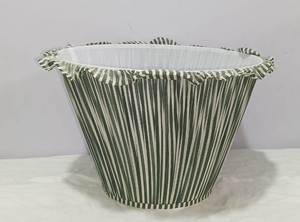 Fabriqué à la main Premium vert bloc imprimé Ikat coton lin tissu doux abat-jour couverture pour Table et lampadaire lampe de table de chevet - Product Image 5