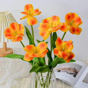 Fleurs artificielles Tulipes ouvertes Décoration de <span class=keywords><strong>mariage</strong></span> Imprimées en 3D Accessoire de photographie de bureau Thème <span class=keywords><strong>mariage</strong></span> Eucalyptus Hortensias - Product Image 3
